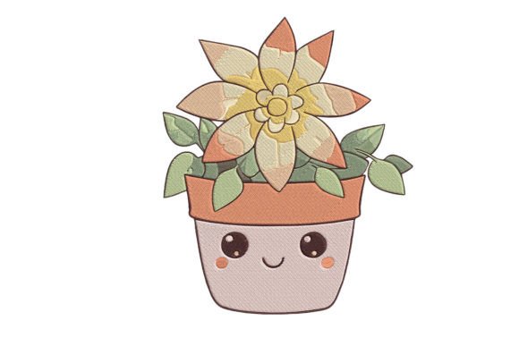 Beautiful Flower Embroidery: Cute Flower Pot Design Review