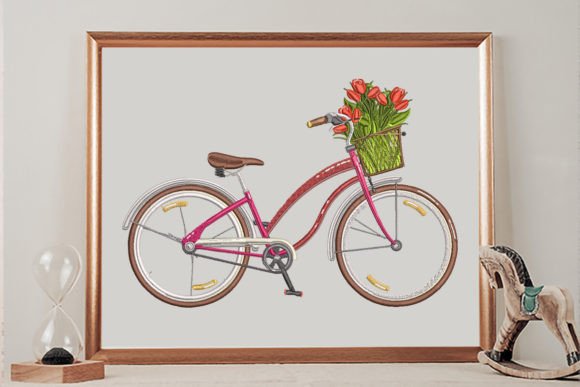 Bicycle and Flowers Embroidery Design Review for Sweatshirts