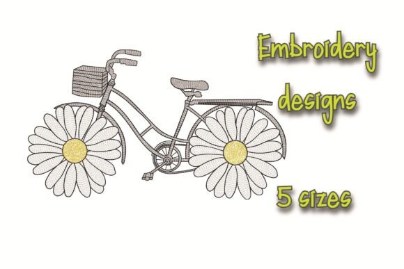 Bike Embroidery Design Chamomile Flower Review for Business Use