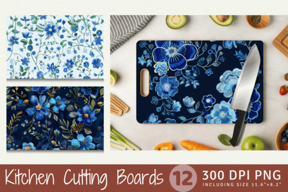 Blue Embroidery Flowers Cutting Boards S Review