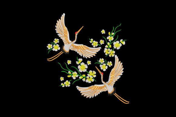 Dancing Cranes in Spring Bloom Embroidery Review