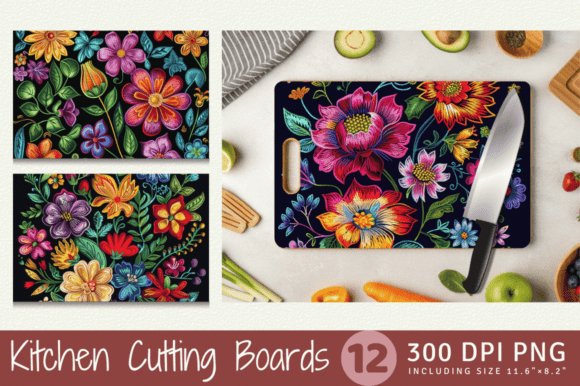 Flowers Embroidery Cutting Boards Sublim Design Review