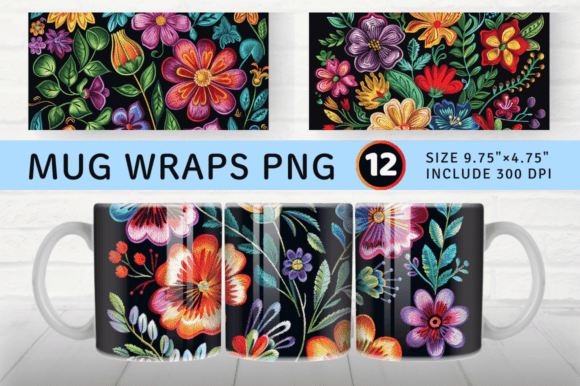 Flowers Embroidery Mug Wrap Sublimation Review for Boutique Sweatshirts