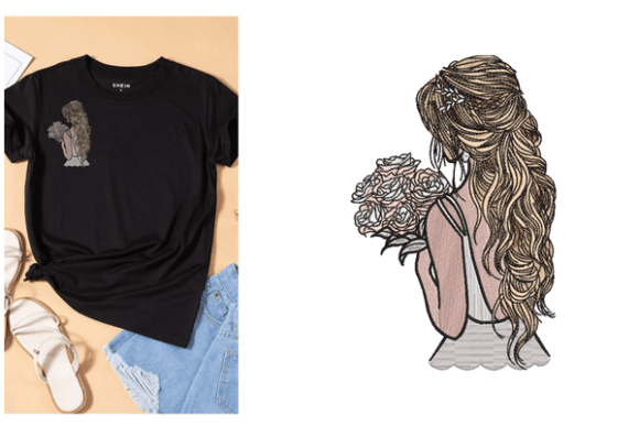 Girl with Flowers Embroidery Design Review for Gifts