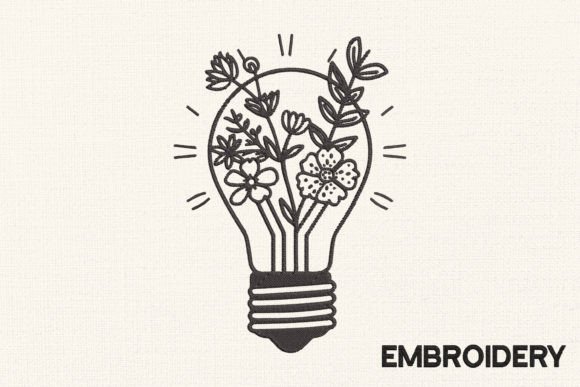 Light Bulb with Flowers Embroidery Review for Sellers