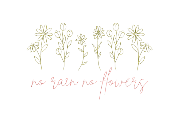 No Rain No Flowers Line Art Embroidery Review
