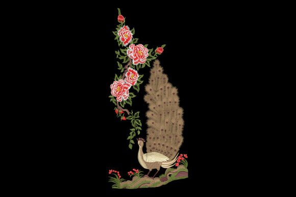 Peacock and Bloom Embroidery: Elegance for Seasonal Selling