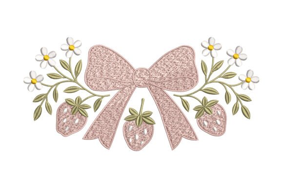 Pink Bow with Strawberries and Flowers: Embroidery Review