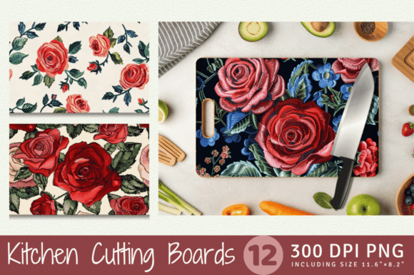 Roses Embroidery Flowers Cutting Boards Review