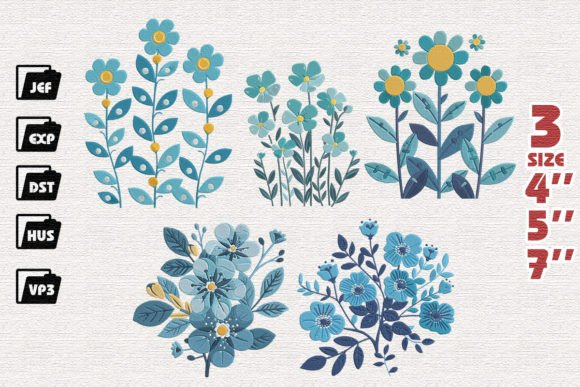 Set of 5 Turquoise Flowers: A Designer Seasonal Review