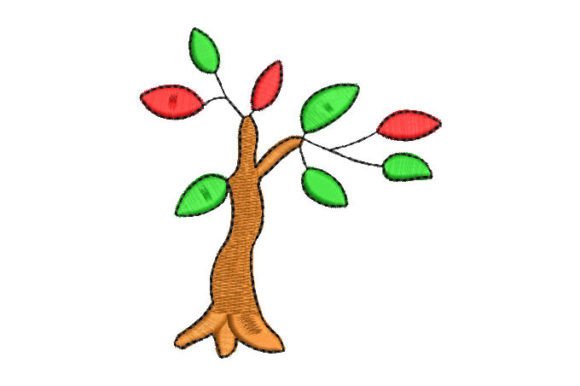 Simple Plant with Colorful Leaves: A Gift Embroidery Review