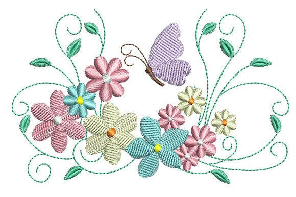 Spring Flowers and Butterfly Embroidery Design Review
