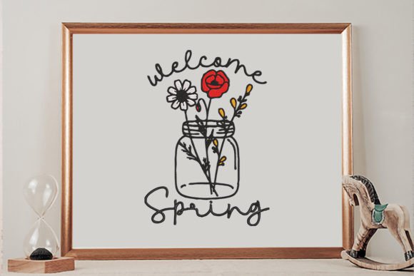 Welcome Spring, Jar Bottle with Wild Flowers