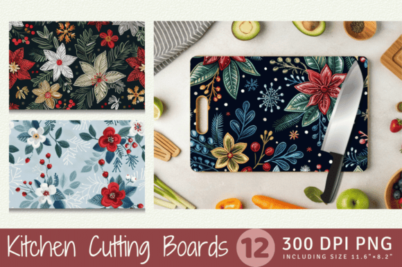 Winter Embroidery Flowers Cutting Boards Review